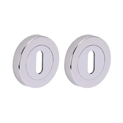 Image of HANDLEZONE® 2 Pack Keyhole Door Lock Escutcheon Covers Polished Chrome