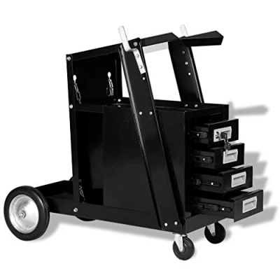 Image of vidaXL Steel Welding Cart Compact 4 Drawer Storage Organisation for Tools Durable Mobile Workspace