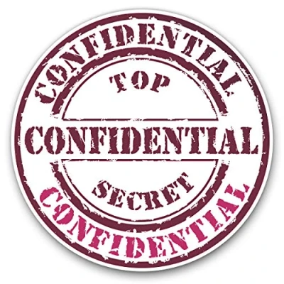 Image of Vinyl Stickers (Set of 2) 10cm Confidential Top Secret Girls Stamp Decals for Laptops,Tablets,Luggage,Scrap Booking,Fridges, 10709