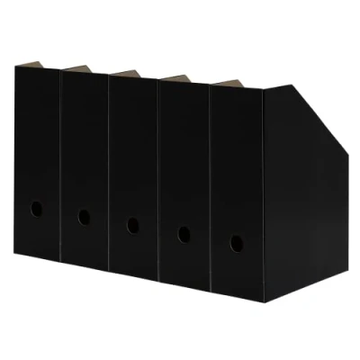 Image of LANDRÉ 400172255 Magazine File A4 Sturdy Cardboard 10.5 cm Wide Black Pack of 5
