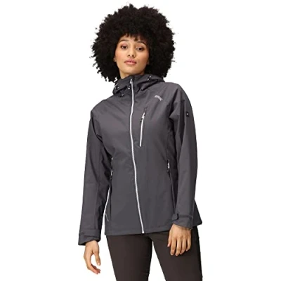 Image of Regatta Womens Ladies Birchdale Durable Hooded Coat Waterproof Jacket, SlGry(White), 14 UK