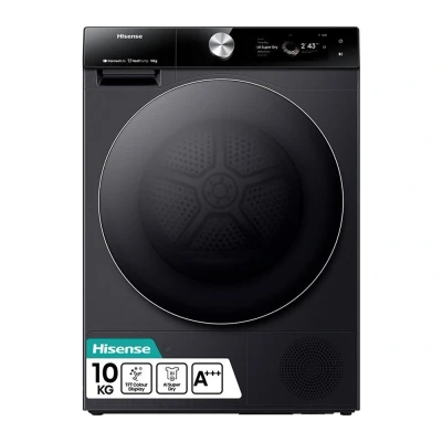 Image of HISENSE 7S Series DH7S107BB WiFi enabled 10 kg Heat Pump Tumble Dryer Black, Black