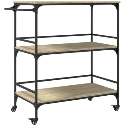Image of vidaXL Kitchen Trolley Sonoma Oak 100.5x50x105 cm Engineered Wood