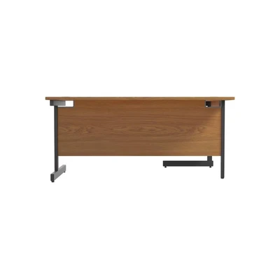 Image of Jemini Radial Left Hand Single Upright Cantilever Desk 1800x1200x730mm Nova Oak/Black KF819806