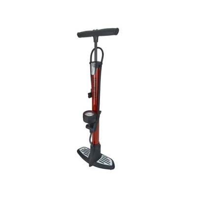 Image of Faithfull FAIAUHPUMP High Pressure Floor Bike Pump with non slip foot plate includes additional adapators and clips for storage. Max 160psi