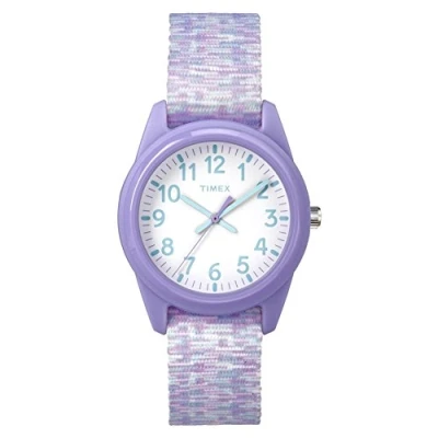 Image of Timex Children&#039;s Quartz Watch with White Dial Analogue Display and Multicolour Nylon Strap TW7C12200