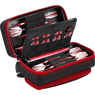 Image of Casemaster by GLD Products Plazma Pro Dart Case Black with Ruby Zipper and Phone Pocket