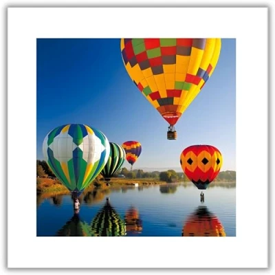 Image of Birthday/Blank Greeting Card for Him/Her Male/Female Hot Air Balloons Scenic Design Photographic General Suitable Birthday and Other Occasions Made in the UK Eco Friendly