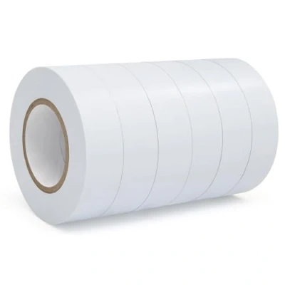 Image of QILIMA White Electrical Tape, 19mm x 20m, Strong Self Adhesive PVC Insulation Tape for Insulating, Repairing and Protecting Wires, Pack of 6 Rolls