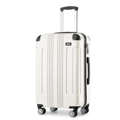 Image of Kono 28 Inch Large Hard Shell Luggage Lightweight ABS 4 Wheels Spinner Business Trip Trolley Case Suitcase (Beige)