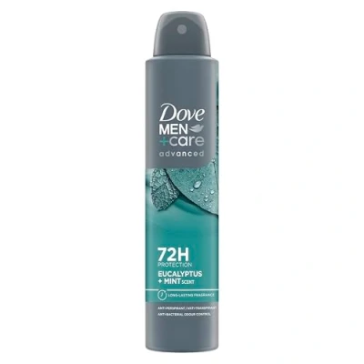 Image of Dove Men+Care Eucalyptus + Mint Antiperspirant Aerosol deodorant for men with 1/4 moisturising cream 72h sweat and odour protection 6x 200 ml