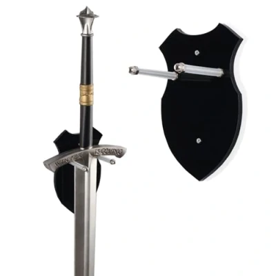 Image of WANLIAN sword wall mount stand hook display hanger for dagger axe keyblade no vertical (Black 1 set)