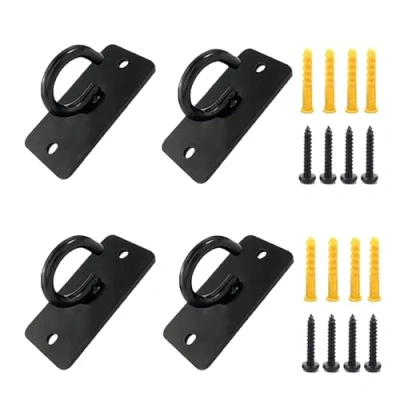 Image of Xuoxeji 4 PCS Resistance Band Wall Anchor, Mount Workout Anchors, Exercise Station Strap Anchor for Bands, Suspension Training, Yoga Swings, Stretching, Body Weight Straps, Home Gym
