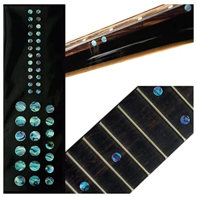 Image of Inlay Sticker Fret Markers for Guitars &amp; Bass Custom Dots Set Abalone Blue,F 085CD BL AZ