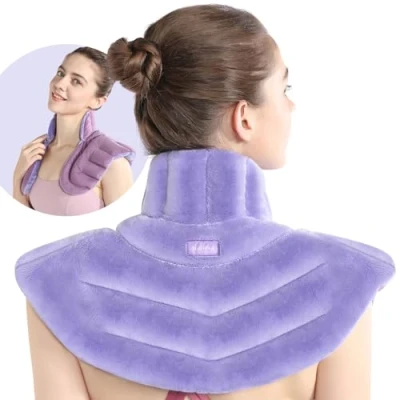 Image of SuzziPad Microwave Heat Pad for Neck and Shoulders, Weighted Shoulder Wrap Pain Relief Spasm, Heated with Herbal Aromatherapy, Moist Warmer Hot &amp; Cold Compress