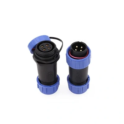 Image of Eonvic HE21 4 Pin 50V 30A Aviation Circular Connector Threaded Plug Male Socket Female Waterproof IP68 in Line Cable for Industrial Device Power Signal