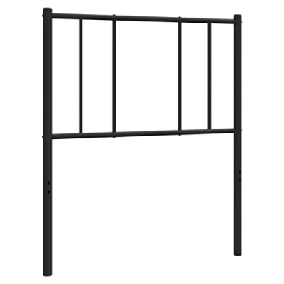 Image of vidaXL Black Metal Headboard, Tall Bed Header, Robust Steel Construction, Ideal for 90 cm Frames, Home Bedroom Furniture