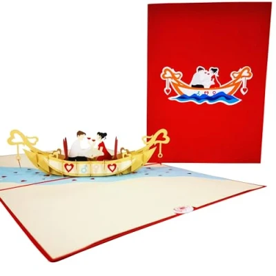 Image of CardPop Romance Gondola Pop Up Card 3D Greeting
