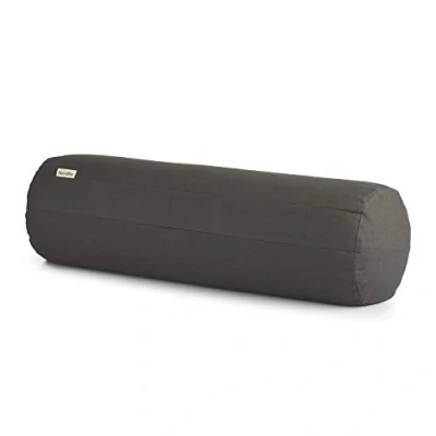 Image of Basaho Yoga Bolster Organic Cotton Buckwheat Hulls Removable Washable Cover (Stone)