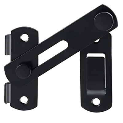 Image of Sayayo Thicker Gate Lock Black Door Latch Small Bolt Sliding for Wooden Gates Internal Garden Stainless Steel, EMS9500 B