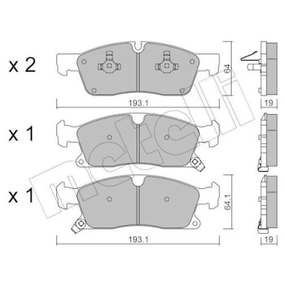 Image of 0064203920, A0064203920 Brake pad set METELLI 22 0927 0 with acoustic wear warning JEEP: GRAND CHEROKEE 4