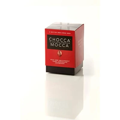 Image of Chocca Mocca Dark Chocolate Espressos Box Cube 110g, Aromatic Coffee Beans Smothered in Chocolate, Deliciously indulgent Treat, Great Gift, Luxurious Quality Made Britain