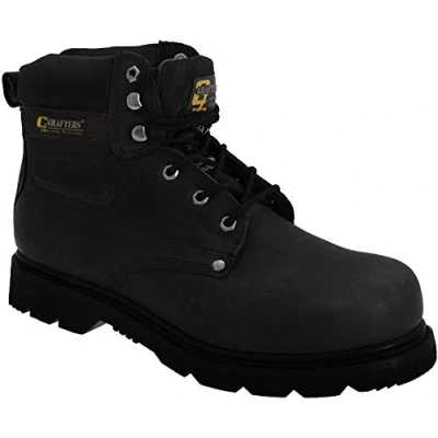 Image of Grafters M538A Unisex Safety Boots In Black, Size: 5