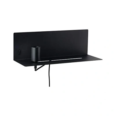 Image of Paulmann Devara wall light with a shelf, black