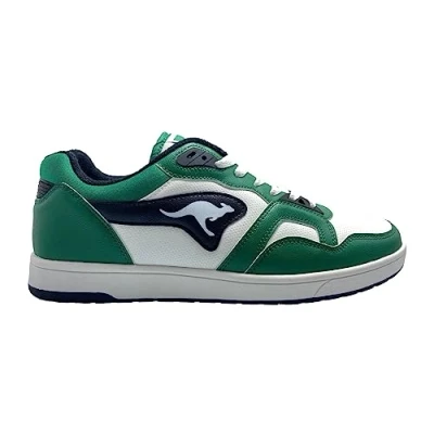 Image of KangaROOS Unisex K slam Point Sneaker, Green Jet Black, 6 UK
