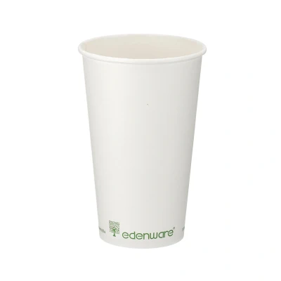 Image of Single Wall Coffee Cup PLA Lined 16oz White (Pack of 1000) B01024