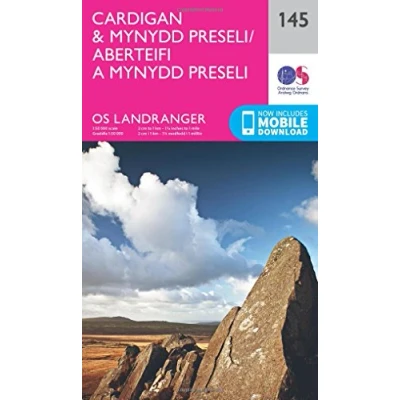 Image of Landranger 145 Cardigan &amp; Mynydd Preseli Map With Digital Version