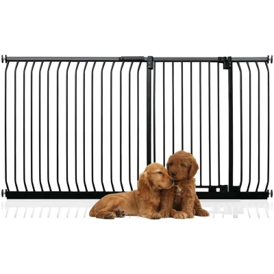 Image of Bettacare Extra Tall Elite Dog Gate, 189cm 198cm, Matt Black, 96.8cm in Height, Pressure Fit Pet Gate for and Puppy, Barrier, Easy Installation