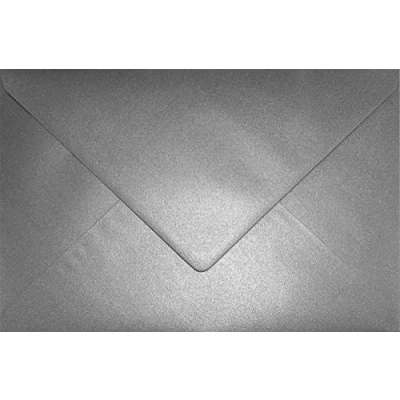 Image of Netuno 25 Large Pearlescent Grey envelopes DIN C5 162x229mm 6.38x9.01 inches 120gsm Aster Metallic gummed Pointed Flap no Window for Invitations Wedding Christmas Birthday Greeting Cards Voucher