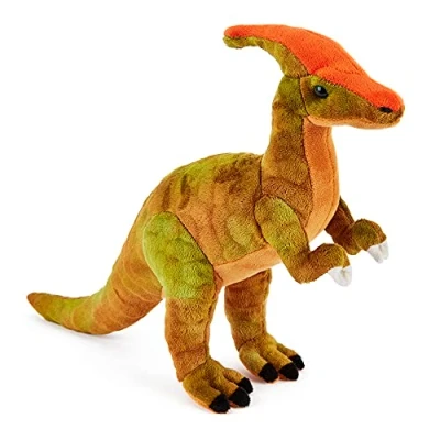 Image of Zappi Co Plush Children&#039;s Stuffed Soft Cuddly Toy Part of Safari Animals Collection, Perfect for Kids (29cm Depth)(Parasaurolophus Dinosaur)