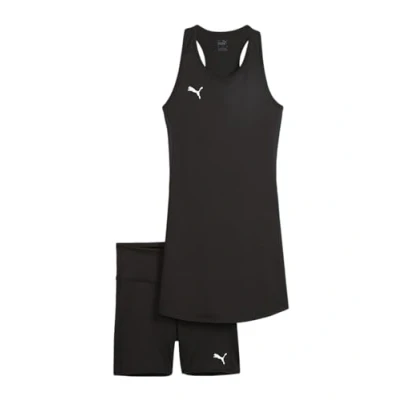Image of Puma Teamgoal Dress Leggings, Women&#039;s, Size: Large, Black/white