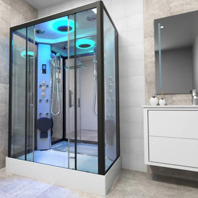 Image of Insignia Premium 2 Person Shower Cabin 1400 x 900mm Black Frame