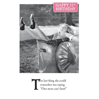 Image of On The Ceiling, 21st Birthday Card for Her, Age 21 Card, Funny a Girl