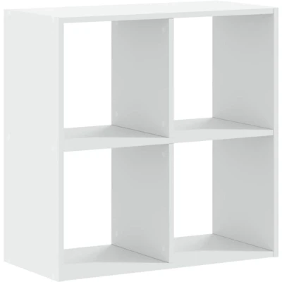 Image of vidaXL Bookcase/Bookshelf/Storage Cabinet Engineered Wood/White / 68.5 x 32 cm 4 Compartments/Modern Design