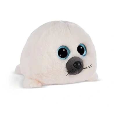 Image of NICI 49176 Kuscheltier Robbe Boubelle weiß schlenkernd Phoque Cuddly GLUBSCHIS Seal 15cm White Dangling Sustainable Made Plush, Cute Soft Toy to Cuddle and Play with, for Children &amp; Adults, Gift idea