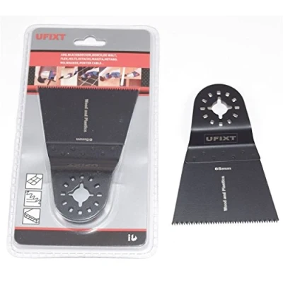 Image of Multi Tool Blade 65mm Wide High Carbon Steel HCS for Wood and Plastic Fits AEG, Batavia, Bosch, Clarke, Duratool, Einhell, Fein, Ferm, Mac Allister Makita by Ufixt