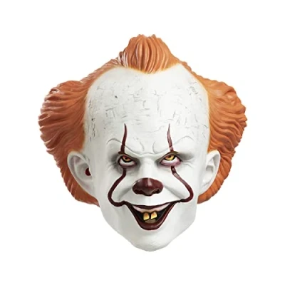 Image of Funidelia Pennywise Mask It Chapter Two for men and women Horror Movies, Killer clown Accessories adults, fancy dress costumes &amp; props Halloween, carnival parties White
