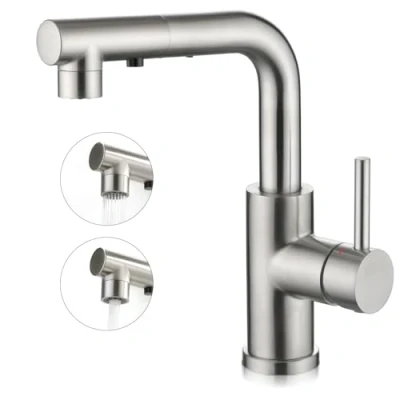 Image of CREA Kitchen Tap with 3 Function Sprayer, Pull Out Mixer Tap, 360 Swivel Sink Single Handle for Bathroom or Kitchen, Stainless Steel