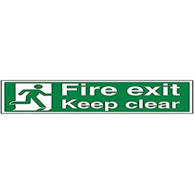 Image of V Safety Fire Exit Keep Clear 300 X 100mm