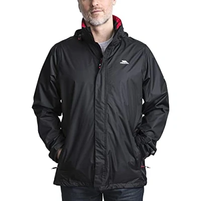 Image of Trespass Mens Fraser II Waterproof Rain/outdoor Jacket With Concealed Hood, Black (black), XXS