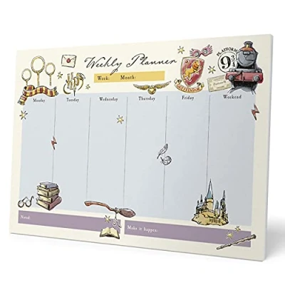 Image of Grupo Erik Harry Potter Weekly Planner A4 Calendar Family 54 Tear Off Pages Desk Organiser Hogwarts Gifts