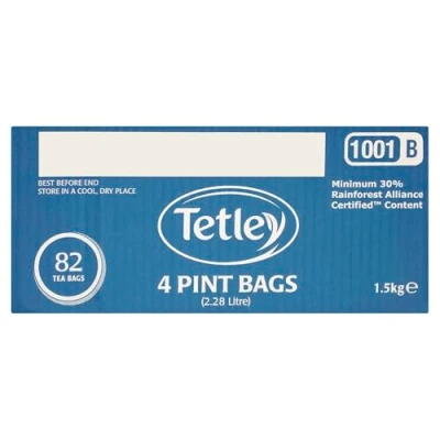 Image of Tetley 4 Pint Bags 82 Teabags 1.5kg