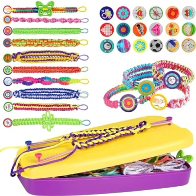 Image of Jovicos Friendship Bracelet Making Kit, Arts and Crafts for Kids Ages 6 12, DIY Creative Gifts, Girls Toys 7 8 9 10 11 Travel Activity Set Birthday Gifts
