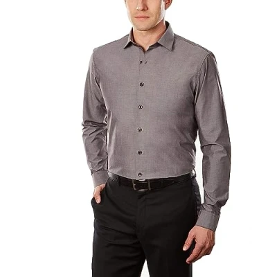Image of UNLISTED Men&#039;s Dress Shirt Slim Fit Solid, Graphite, 18&quot; 18.5&quot; Neck 34&quot; 35&quot; Sleeve