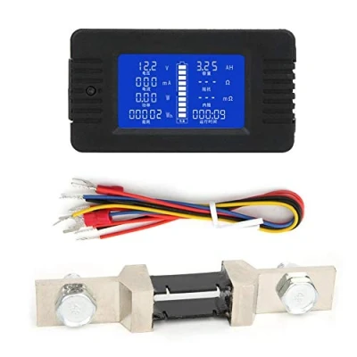 Image of Battery Monitor, PZEM 015 0 200V 300A Multifunctional LCD Display Current Voltage Power Energy Capacity Impedance Tester Checker with 200A Shunt(with Shunt)