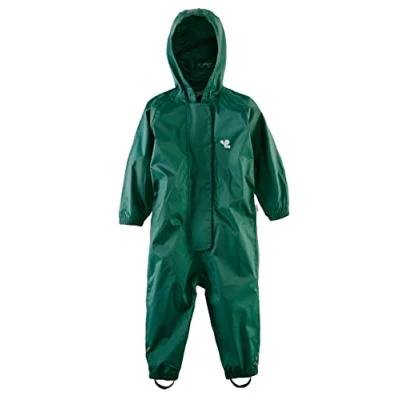 Image of Muddy Puddles Unisex Baby Children&#039;s Recycled Originals Puddlesuit Waterproof All in One, Green, 18 24 Months UK